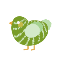 (unnamed), a chartreuse and gluppy chicken with a bar pattern