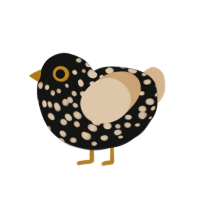 (unnamed), a black and beige chicken with a speckle pattern