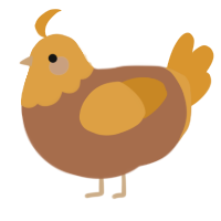 ducky isopod, a brown and orange chicken with a head pattern