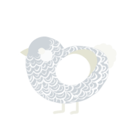 (unnamed), a mist and white chicken with a double-lace pattern