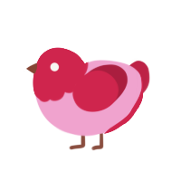 (unnamed), a pink and crimson chicken with a head pattern