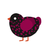 (unnamed), a sable and maroon chicken with a speckle pattern