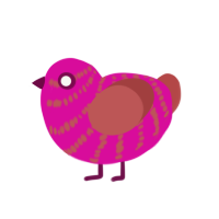 (unnamed), a fuchsia and red chicken with a bar pattern
