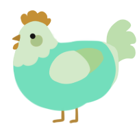 (unnamed), a mint and gluppy chicken with a head pattern