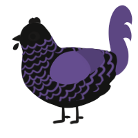 (unnamed), a black and overcast chicken with a lace pattern