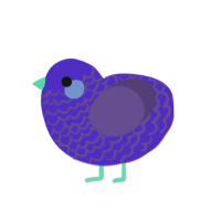 Burple, a indigo and overcast chicken with a lace pattern