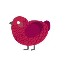 cherry, a crimson and maroon chicken with a lace pattern