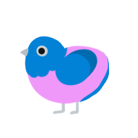 trains, a lavender and sapphire chicken with a head pattern