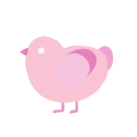 (unnamed), a rose and pink chicken with a bar pattern