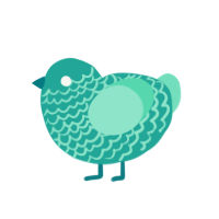 (unnamed), a turquoise and mint chicken with a lace pattern