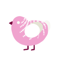 (unnamed), a pink and white chicken with a half-bar pattern