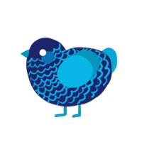 Shadow Milk, a navy and cerulean chicken with a lace pattern