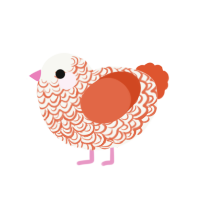 (unnamed), a white and vermilion chicken with a double-lace pattern