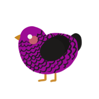 Nonbiney, a plum and sable chicken with a lace pattern