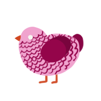 cherry candy, a pink and maroon chicken with a lace pattern