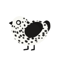 (unnamed), a white and sable chicken with a speckle pattern