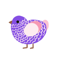 (unnamed), a blurple and rose chicken with a lace pattern