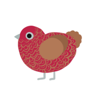 (unnamed), a crimson and brown chicken with a double-lace pattern
