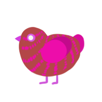 (unnamed), a red and fuchsia chicken with a bar pattern