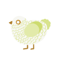 (unnamed), a white and lemon chicken with a lace pattern