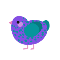 (unnamed), a blurple and teal chicken with a speckle pattern