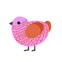 (unnamed), a lavender and vermilion chicken with a lace pattern