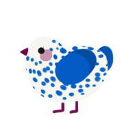 (unnamed), a white and ultramarine chicken with a speckle pattern