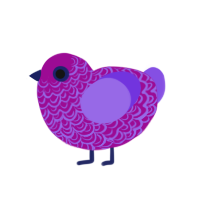 (unnamed), a plum and blurple chicken with a double-lace pattern
