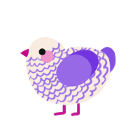 (unnamed), a cream and blurple chicken with a lace pattern