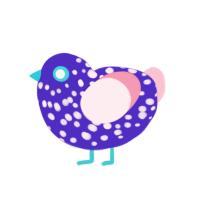 (unnamed), a indigo and rose chicken with a speckle pattern