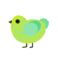 spawk, a lime and spring chicken with a lace pattern