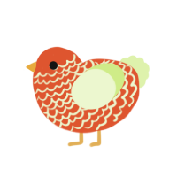 Hi-C Kiwi, a vermilion and apple chicken with a lace pattern