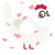 Des, a white chicken with a head pattern