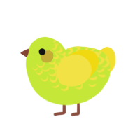 Sour gummy, a lime and yellow chicken with a half-lace pattern