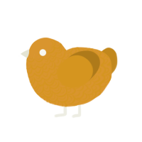 Light, a orange and ochre chicken with a double-lace pattern
