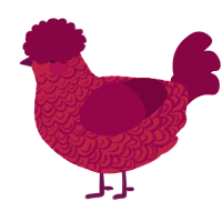 Eat The Rich, a crimson and maroon chicken with a double-lace pattern
