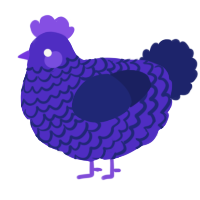 Indigoober, a indigo and navy chicken with a lace pattern