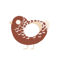 (unnamed), a russet and cream chicken with a half-lace pattern