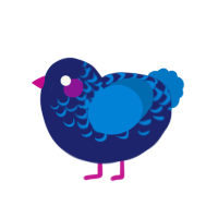 Deep End, a navy and sapphire chicken with a half-lace pattern