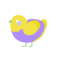 Easter Egg, a lilac and yellow chicken with a head pattern