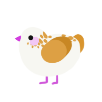 (unnamed), a white and orange chicken with a neck-speckle pattern