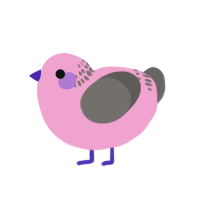Expensive little poo, a pink and grey chicken with a neck-band pattern