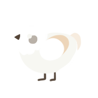 (unnamed), a white and cream chicken with a head pattern