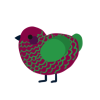 (unnamed), a maroon and viridian chicken with a lace pattern