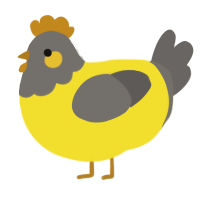 (unnamed), a yellow and grey chicken with a head pattern
