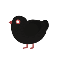 (unnamed), a sable and black chicken with a half-lace pattern