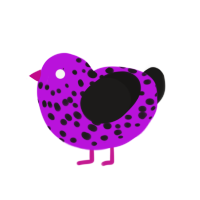 (unnamed), a amethyst and sable chicken with a speckle pattern