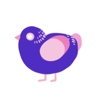 (unnamed), a indigo and pink chicken with a neck-band pattern