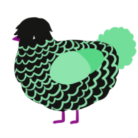 (unnamed), a black and spring chicken with a lace pattern