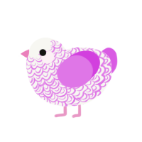 (unnamed), a white and orchid chicken with a double-lace pattern